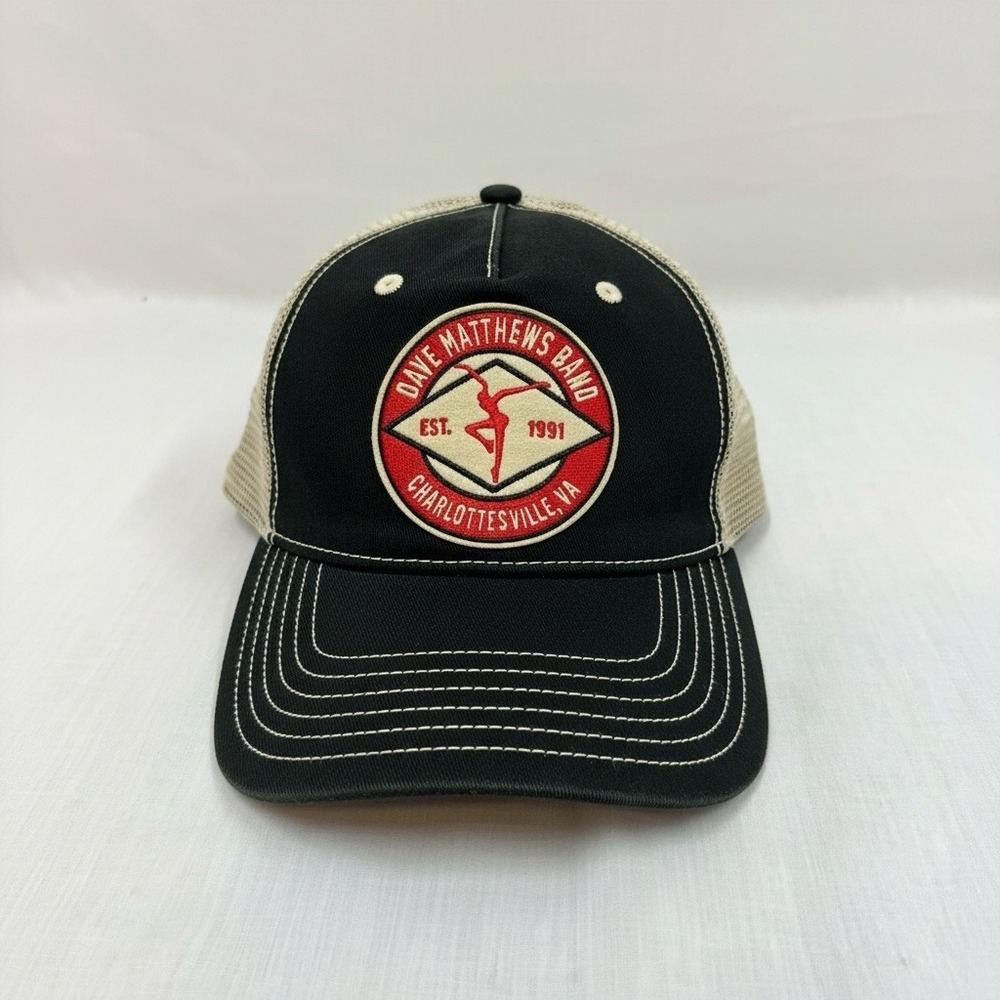 Dave Matthews Band Hat Mesh Trucker Cap Sportige Snapback Black 1990's